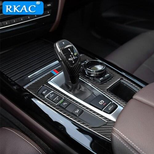 Car Styling For bmw f15 f16 3D Carbon Fiber Stickers Decorative Cover trim Strip for Car Control Gear Shift Panel x5 x6 Interior