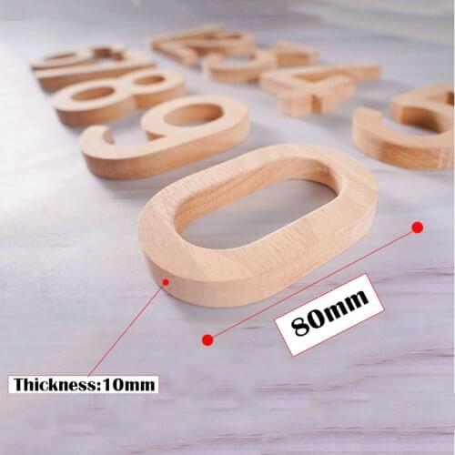 80mm Decorative Wooden House Number Garden Address Street Digital Sign Plates Door Plaque Numbers For Home Apartment Mailbox 0-9