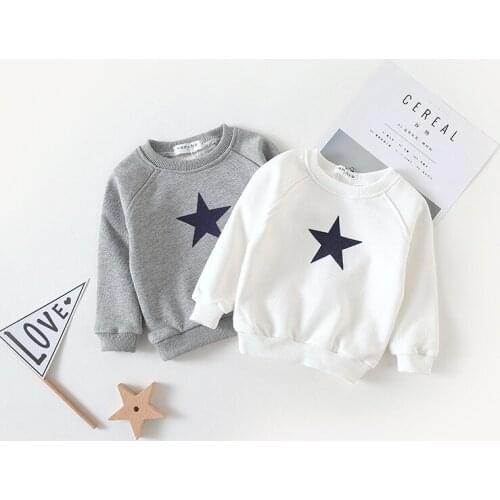 Kids Baby Boys Sweatshirts Star Printed Long Sleeve Tops T Shirt Spring Autumn Toddler Hoodies Costume BC762