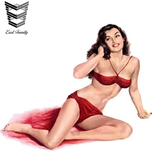 EARLFAMILY 13cm X 10.9cm Car Stickers Zodiac Pin Up Girls Aries Vinyl Decal Car Styling JDM Motorcycle Auto Accessories Graphics
