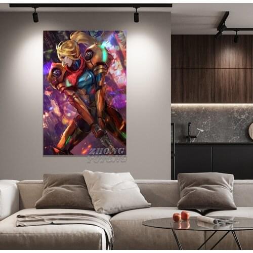 Samus Aran Metroid Video Games Posters and Prints Living Room Art Canvas Paintings Wall Decor Home Pictures Bedroom Decoration