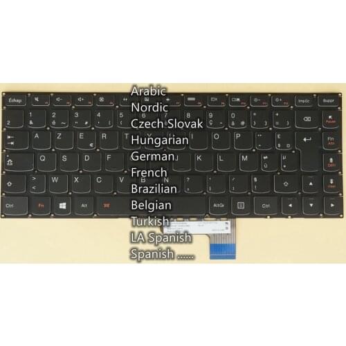 French Brazilian Belgian Turkish Latin Spanish Keyboard For Lenovo Ideapad 500s-13isk U31-70 E31-70 E31-80 V149820BK1, Backlit