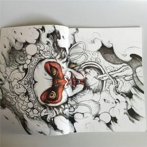 Tatoo Books Tattoo Book Album Drawing Booklet Goku Big Holy Fish Like Traditional Manuscript Embroidery Painting Supplies Sale