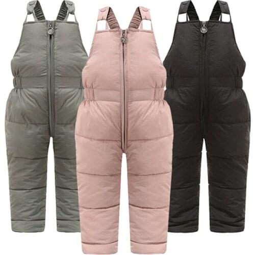 Children winter warm overalls girls & boys winter thick pants cotton filling kids overalls for girls 1-5 years children jumpsuit