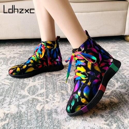 LDHZXC high high Quality Ankle Boots women Round Toe Riding high heels Boots Warm Autumn Winter Nigh Club Punk Shoes Woman