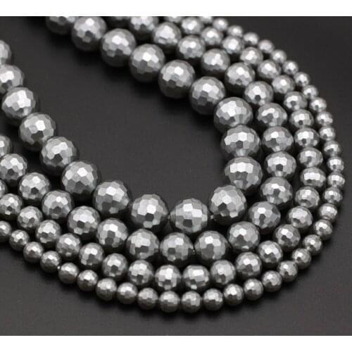 1 Strand Hot Sale Round Cut Noodles Grey Shell Beads Beaded for DIY Craft Bracelet Necklace Jewelry Making Wholesale