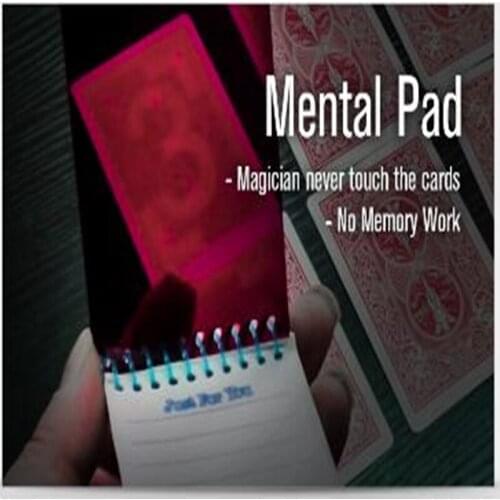 Mental Pad (Red Card Deck+Refills) Mentalism Magic Tricks Illusions Fun Close up Magic Prediction Chosen Card Gimmick Magician