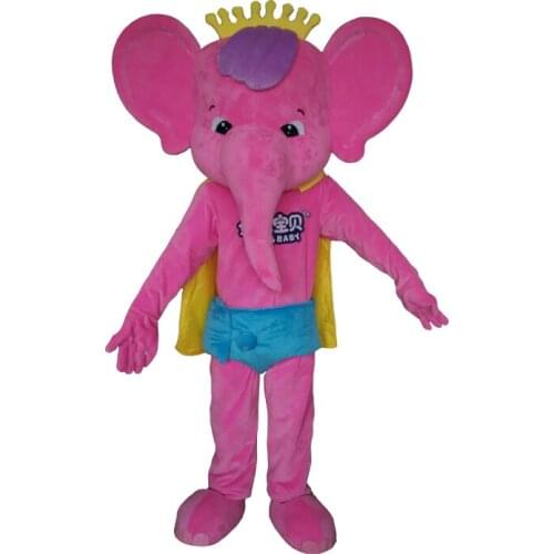 Cute Pink Elephant Mascot Costume Cosplay Outfits Adult Size Cartoon Mascot costume For Carnival Festival Commercial Dress