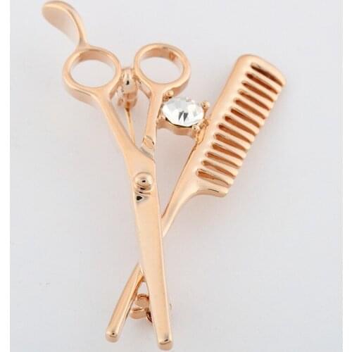 Min. order 9usd(can mix order) Fashion mini comb scissors brooch cravat exquisite gift Brooch Pin