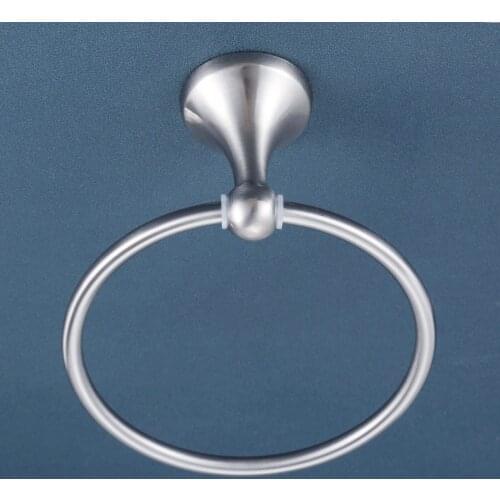 Towel Holder Ring Stainless Steel Round Hand Wall Mounted Rack Brushed Nickel Modern Minimalism Bathroom Kitchen Home Hotel Bar