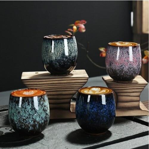 Fancy Glaze Ceramic Latte Teacup 150ml Espresso Coffee Mug Cups Tea Cup Mugs Dolce Gosto Pod Nespresso Capsule Coffee Glass Cup