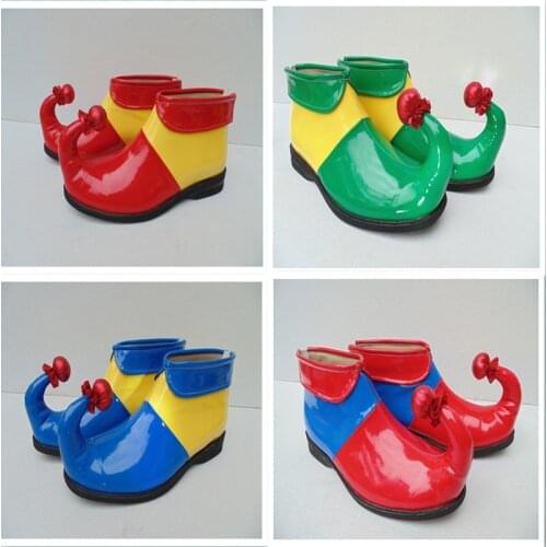Adult Kids Halloween Clown Cosplay shoes Naughty Harlequin Fancy Fantasia Infantil Boy Girl Carnival Party boots Free Shipping