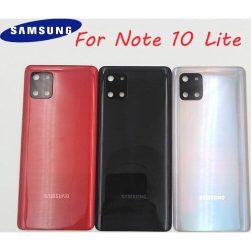 Original Samsung Galaxy Note 10 Lite Back Battery Cover Door Housing Replacement Repair Parts Protection Case & Camera Lens+Logo