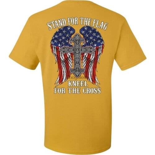 Stand for The Flag Kneel for The Cross T-Shirt Patriot Political Tee