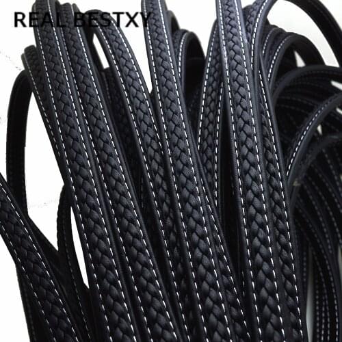 2m/lot approx: 12*6mm Leather Rope Bracelet Jewelry Making Flat Braided Cord Rope Accessories Jewelry Findings Handmade Gift diy