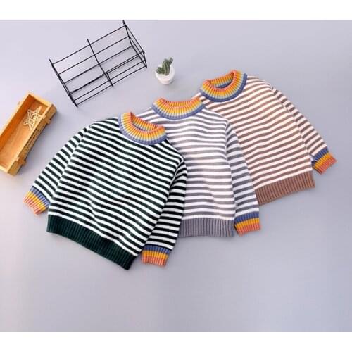 Toddler Girls Sweaters Striped Girl Sweater Casual Style Childrens Pullover Spring Autumn Childrens Clothing Girl