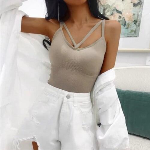 2021 Top Slim Fit Spaghetti Strap Tanke Off Shoulder Sleeveless Versatile Camisole Ins Korean Striped Crop Tops Women Bra