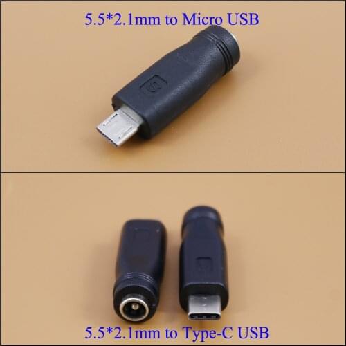 Type-C USB Micro USB DC Plug Female to Male Power Charger Adapter Laptop Phone Accessories Connector Durable Home Improvements