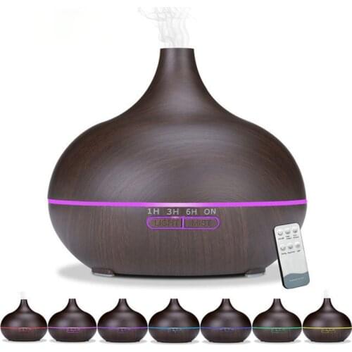 Remote Control Aroma Diffuser Air Humidifier USB Wood Grain Ultrasonic Aroma Essential Oil Diffuser Humidificador Mist Maker