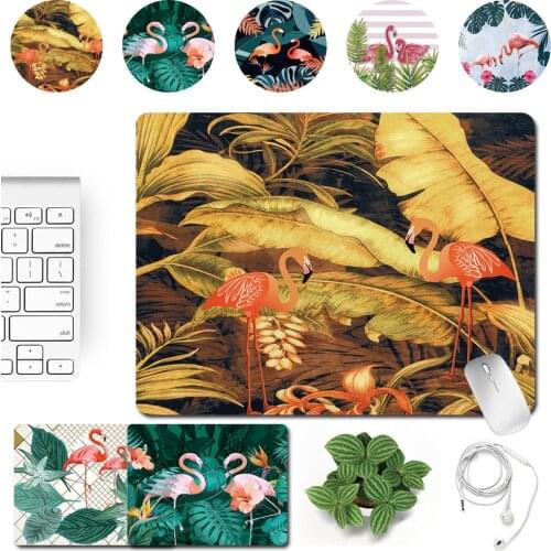 Waterproof Portable Mouse Mat Small 25x21cm Home Office Computer Mousepad Flamingo Print Pattern Series Mousepad