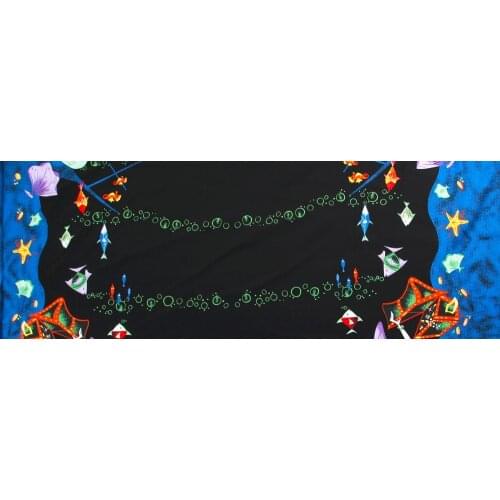 YY DIY Pretty Blue Ocean Fishs Printed Cotton Spandex Fabric 50x140cm Free Shipping