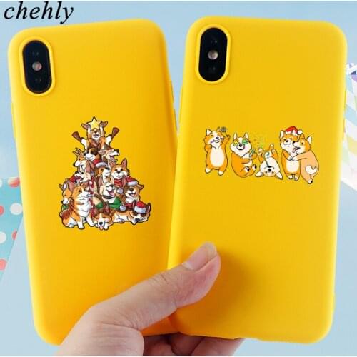 Funny Corgi Phone Case for iPhone 6s 7 8 11 12 Mini Plus X XS MAX XR SE Christmas Cases Soft Silicone Fitted Mobile Phone Covers