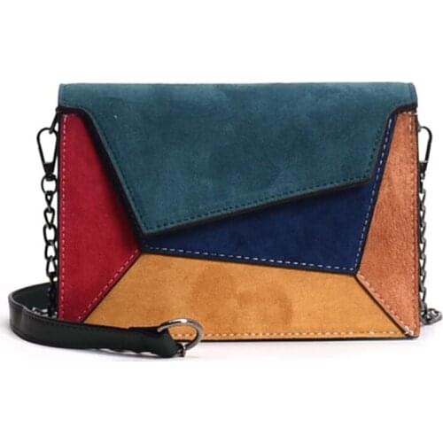 Female Chain Strap Shoulder Bag Small Criss-Cross Ladies' Flap Bag Fashion Quality Leather Patchwork Women Messenger Bag