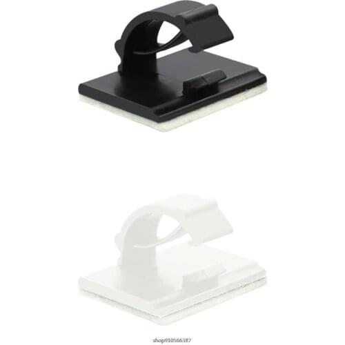 10pcs Cable Clamp Self Adhesive Wire Clip Tie Fixer Organizer Management Fastener Buckle Mounting Desk Line White Black Dropship