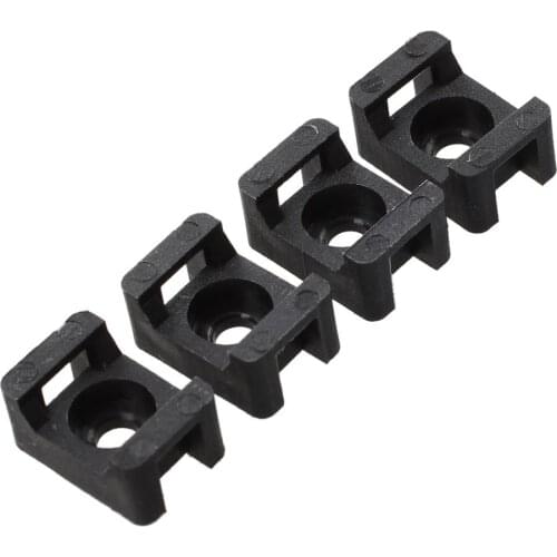Universal 100Pcs Black 4.5mm Width Cable Tie Saddle Type Mount Base Wire Holder