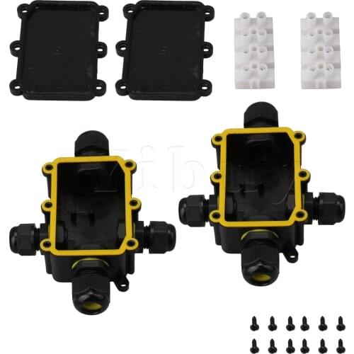 2 x Cable Junction Box IP68 Electrical Junction Box 4 Way Junction Box