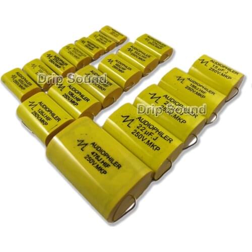 2pcs 6.8uF-47uF 250V Car Audio Speaker Frequency Divider Crossover Polypropylene Film Non-Polarity Capacitor