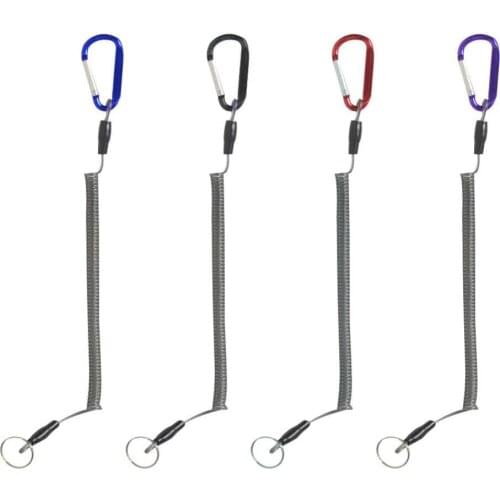 80%HOT Fishing Lanyard Boating Rope Coiled Fish Pole Rod Protective Steel Line Tackle