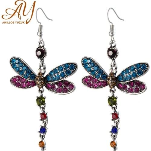 Anillos Yuzuk Dragonfly CZ Long Tassel Drop Earring For Women Real 925 Sterling Silver Wedding Engagement Statement Fine Jewelry