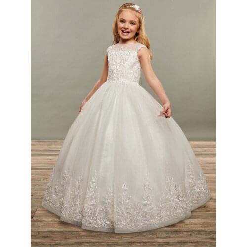 Ball Gown Baby Gowns for Kids Wedding Party Cap Sleeve Flower Girl Dress Communion Dresses Pageant Dresses for Girls Glitz