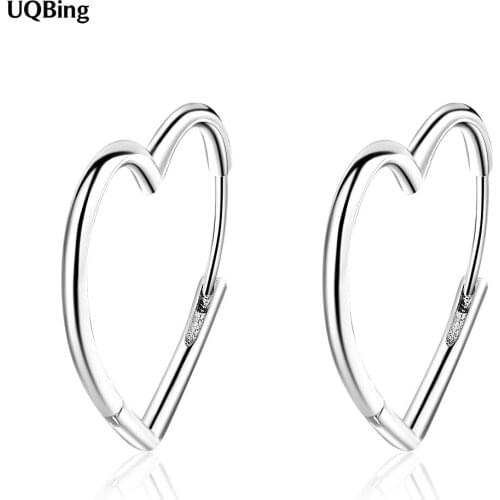 Big Hollow Glossy Lovely Heart Women 925 Sterling Silver Clip Earring For Women Gold/Silver Jewelry