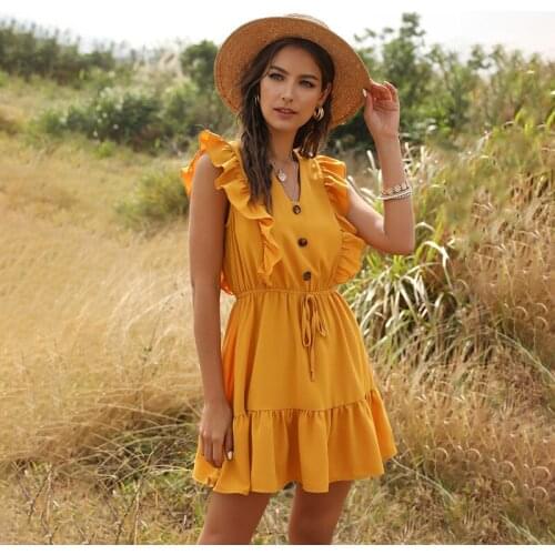 Желтые летние платья BOUSSAC China At AliExpress