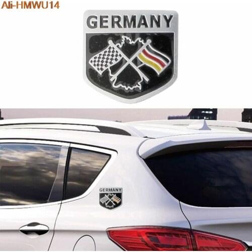 1 Piece Of 3D Decal Grille Bumper Deutsch Car Sticker Aluminum Metal Window Glass Decoration German Flag Badge Logo Sticker