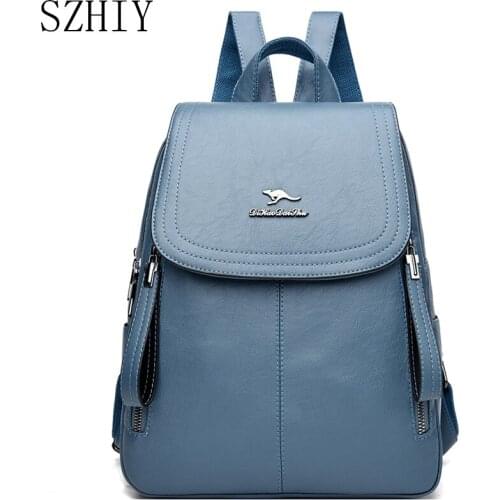 Designer Brand Luxury Women Backpack Famous Soft PU Leather Large Capacity Shoulder Sac A Dos Femme School Bags For Teenage Girl