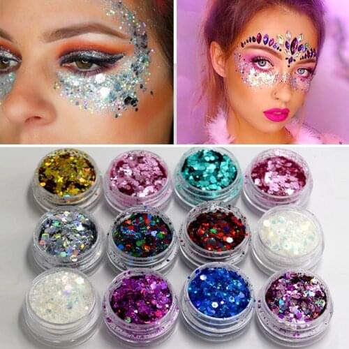 European and American style personality fashion laser sequin glitter beauty makeup accessories music festival party eyebrow eye