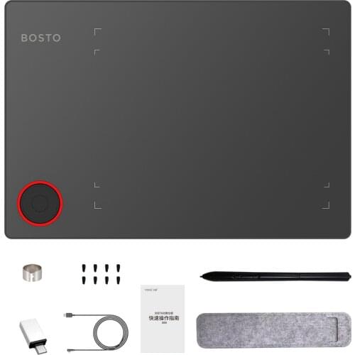BOSTO T608 Art Graphics Drawing Tablet Digital Art Creation Sketch 8 x 6 Inch with Battery-free Stylus 8 Pen Nibs 8192 Levels
