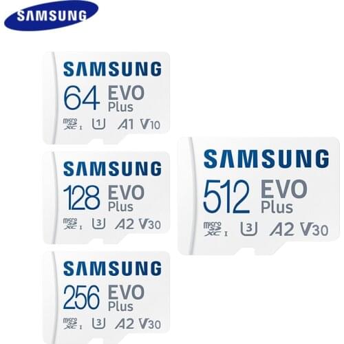100% Original SAMSUNG EVO PLUS Memory Card Class 10 U3 Max Reading Speed 100 MB/S 64GB 128GB 256GB UHS-I Micro SD TF Card