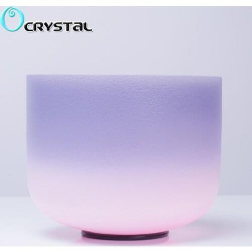 12Inch A Third Eye Navy Blue Indigo Light Pink Chakra Quartz Crystal Singing Bowl Healing