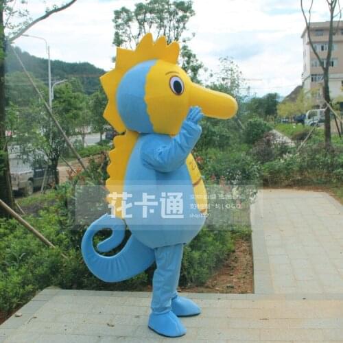 Seahorse Hippocampus Mascot Costume Ocean Animal Cartoom Mascot Costumes Halloween Fancy Dress Christmas Cosplay for Party Event