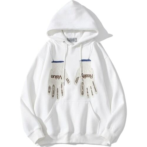 New Style Popular Logo Pure Cotton Chinese Print Loose Hooded Top Lovers Pullover Hoodie Sweatshirt