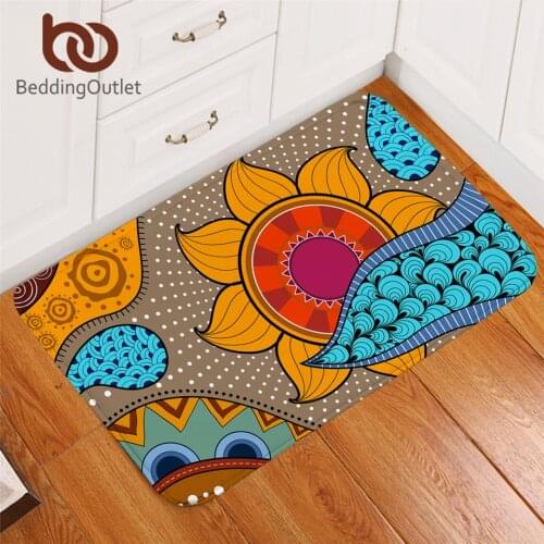 BeddingOutlet Tribal African Mat Rug Ethnic Flower Rectangle Area Rug Floral Sun Carpet Colorful Floor Mat Retro Style Tapete