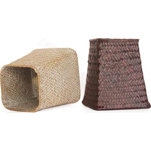 Rattan Storage Tray Straw Garden Flower Pot Handmade Sundries Organizer Rattan Plant Box Basket Garden Supplies Garden Pots