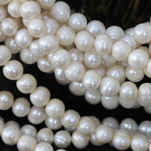Freshwater white natural cultured pearl beads fashion 9-10mm fit diy wholesale retail fine lovely jewelry 15inch B1375