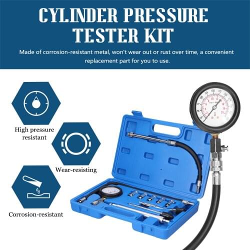 0–20bar 0–300 PSI Professional Car Engine Cylinder Compression Tester Kit Automotive Gas-Cylinder Pressure Tester with Air Gauge