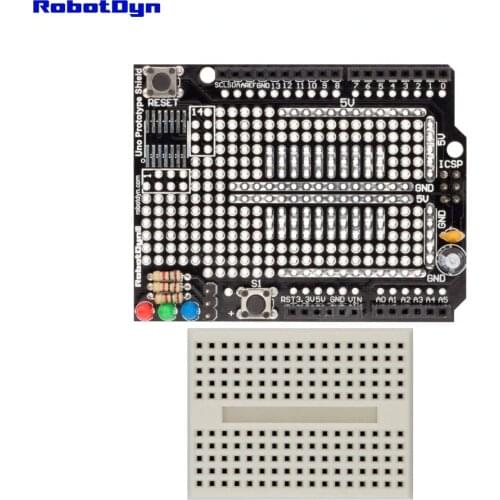 Uno Prototype Shield with mini breadboard, ProtoShield compatible for Arduino UNO, Mega 2560, Leonardo, Duemilanove