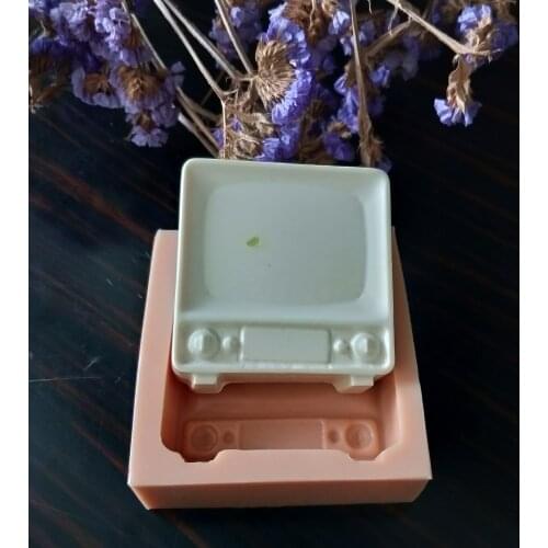 QT0195 PRZY Silicone Mold Television Silicone Fondant Mould TV Soap Molds Gypsum Chocolate Candle Mold Clay Resin Eco-friendly